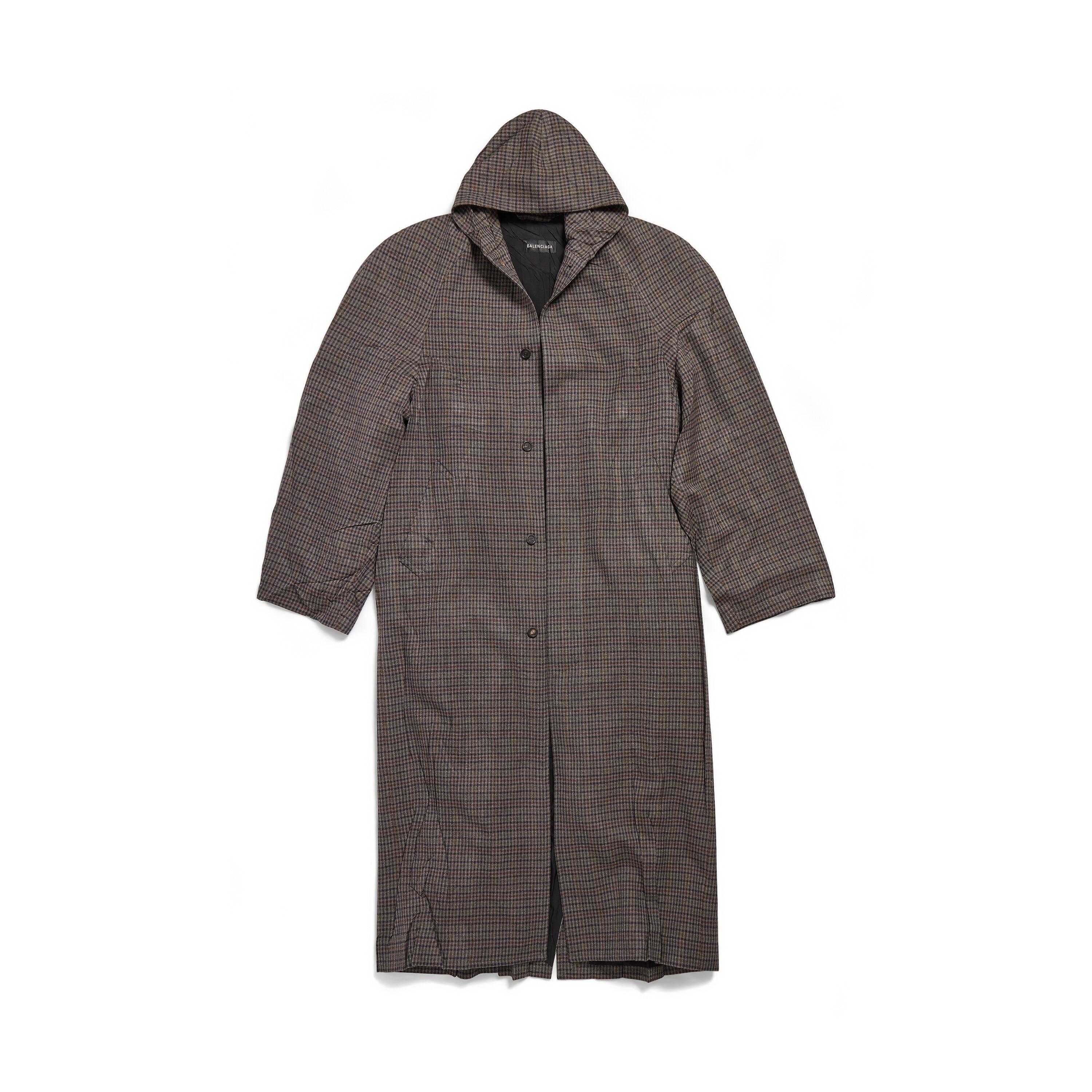 Raglan Hooded Coat in Kaki Product Image