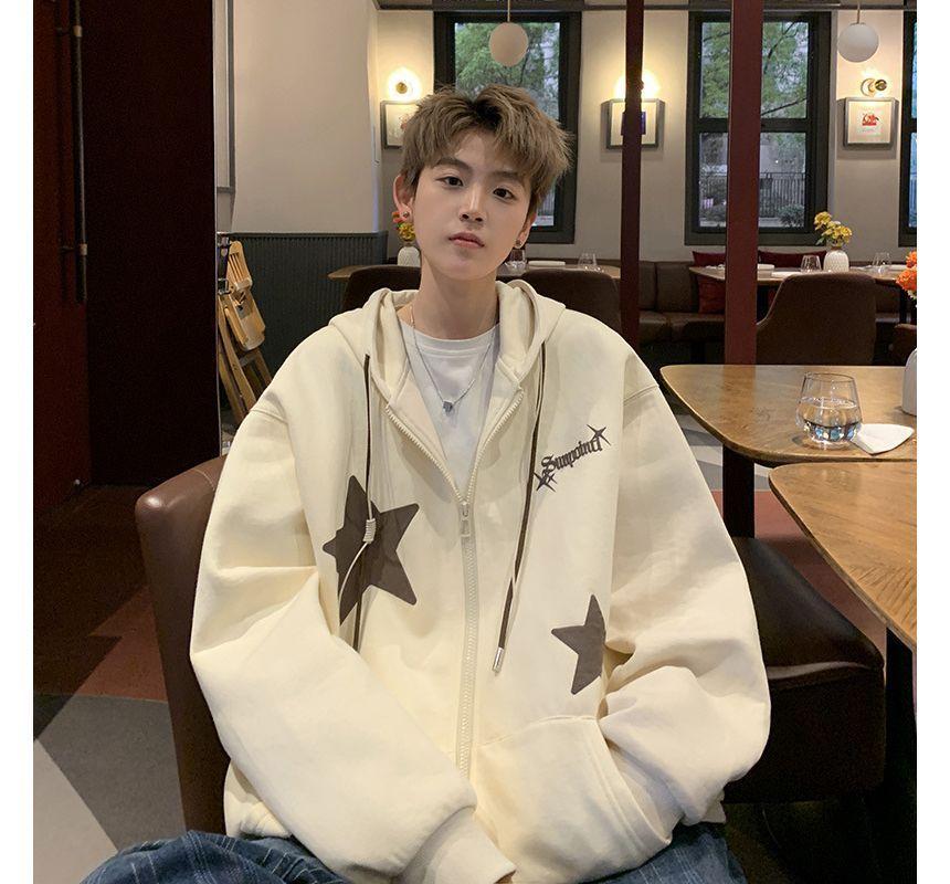 Star Applique Zip Hoodie Product Image