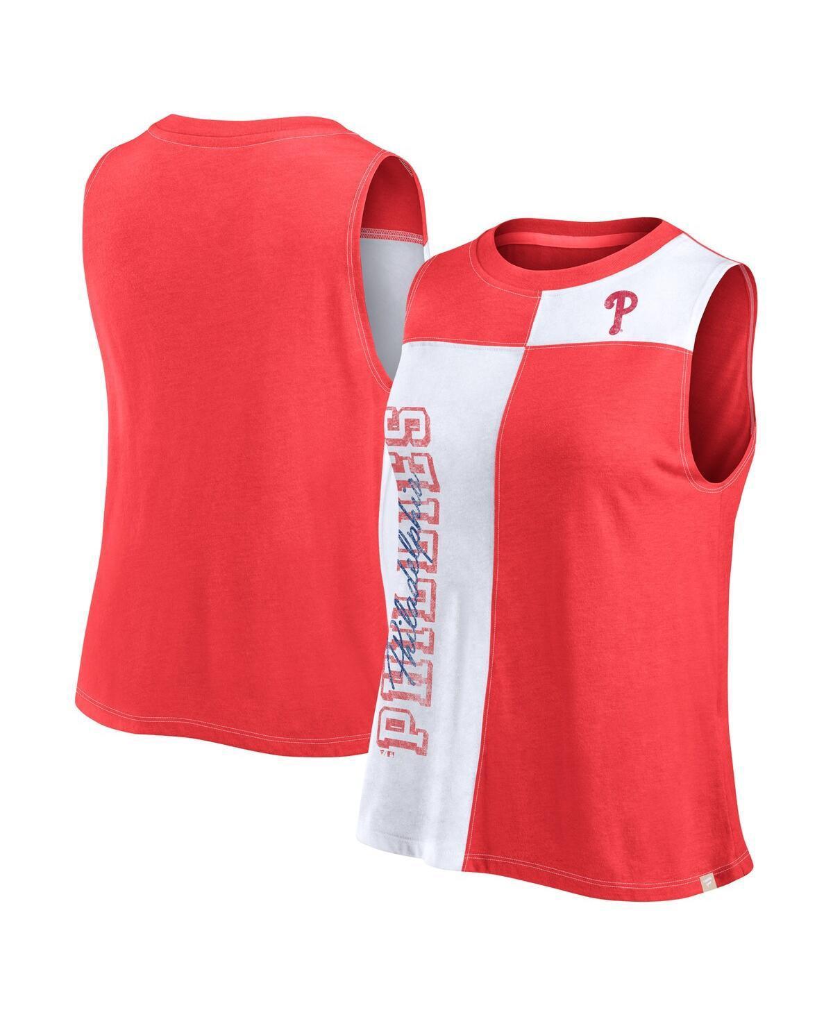 Womens Fanatics Branded /White Boston Red Sox Color-Block Tank Top Blue Product Image