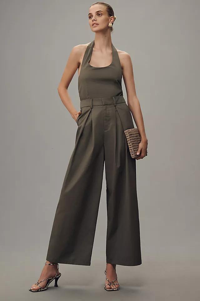 Flat White Halter Trouser Jumpsuit Product Image