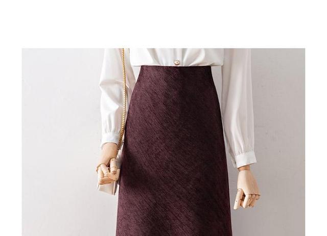 High Rise Patterned A-Line Midi Skirt Product Image