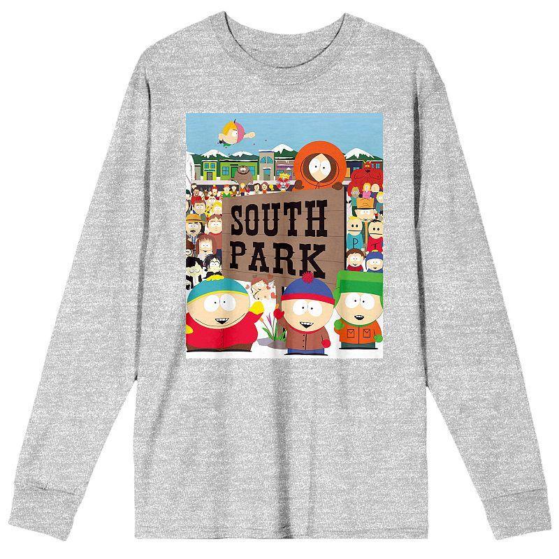 Mens South Park Town Portrait Long Sleeve Graphic Tee Product Image