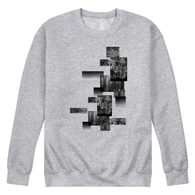 Mens Squared Sequence Fleece Sweatshirt Grey Gray Product Image