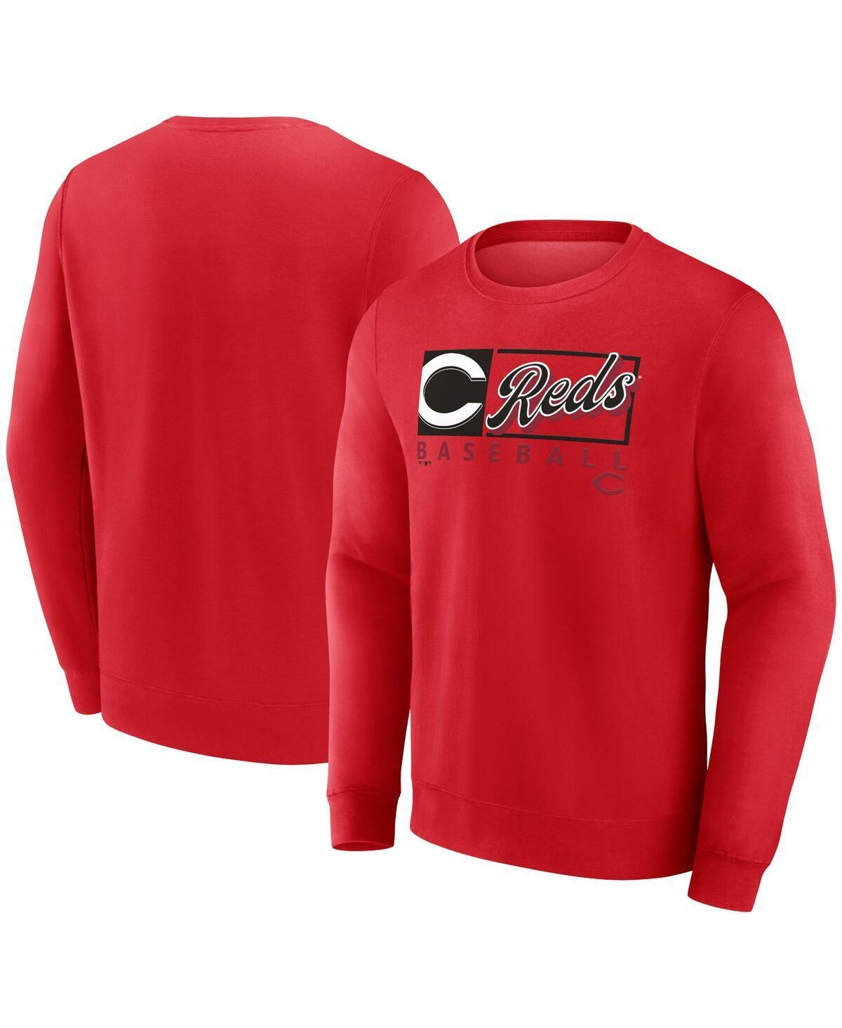 Fanatics Mens Red Cincinnati Reds Focus Fleece Pullover Sweatshirt Product Image