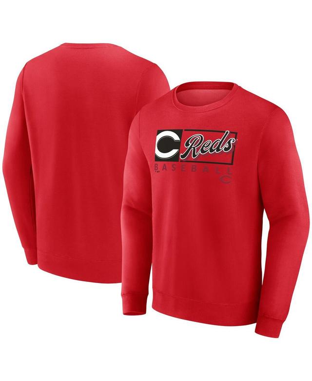 Fanatics Mens Red Cincinnati Reds Focus Fleece Pullover Sweatshirt Product Image