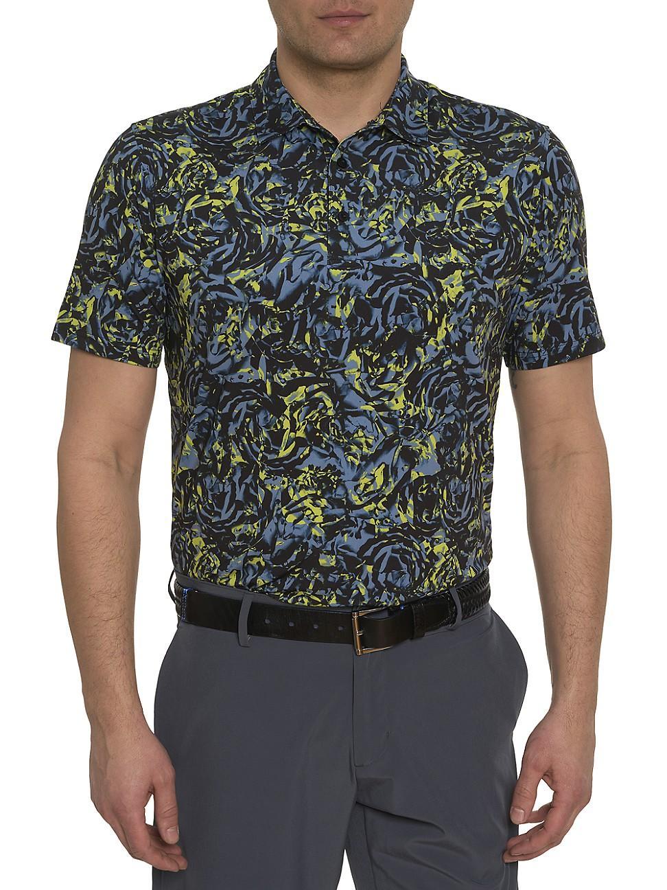 Robert Graham Abstract Rose Floral Performance Golf Polo Product Image