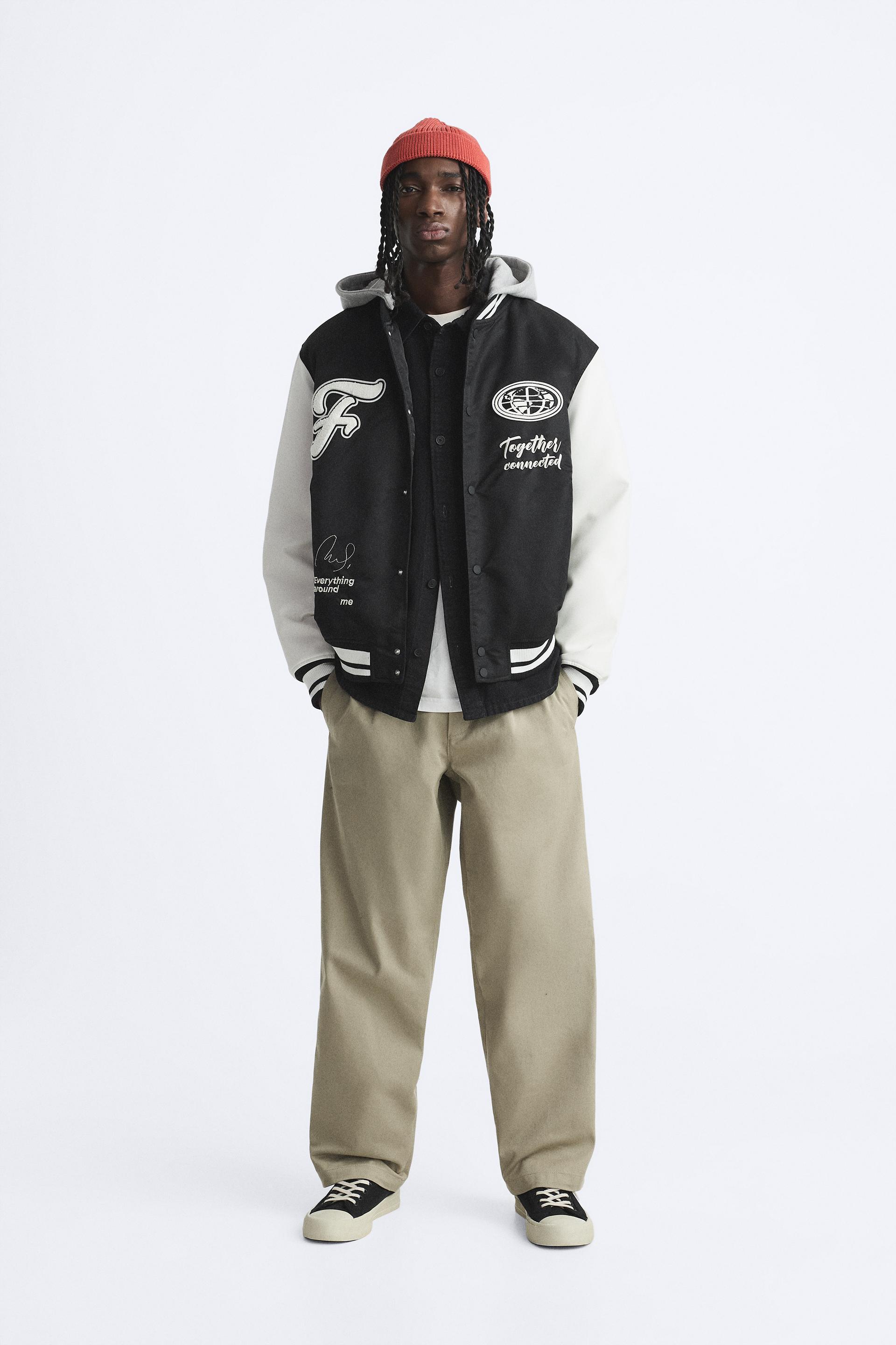 CONTRASTING PATCHES HOODED JACKET Product Image