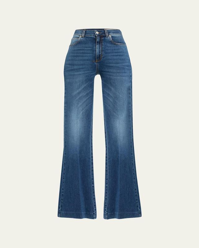 Boot-Cut Leg Denim Pants Product Image