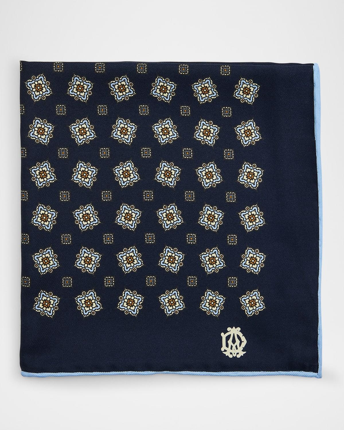 Mens Medallion Silk Pocket Square Product Image