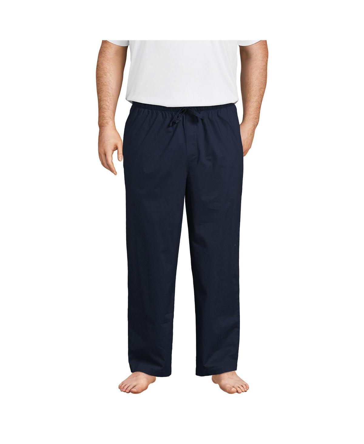 Big & Tall Lands End Poplin Pajama Pants, Mens Radiant Blue Product Image