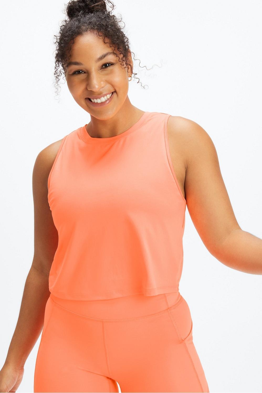 Fabletics Blake Muscle Tank Womens orange plus Size 4X Product Image