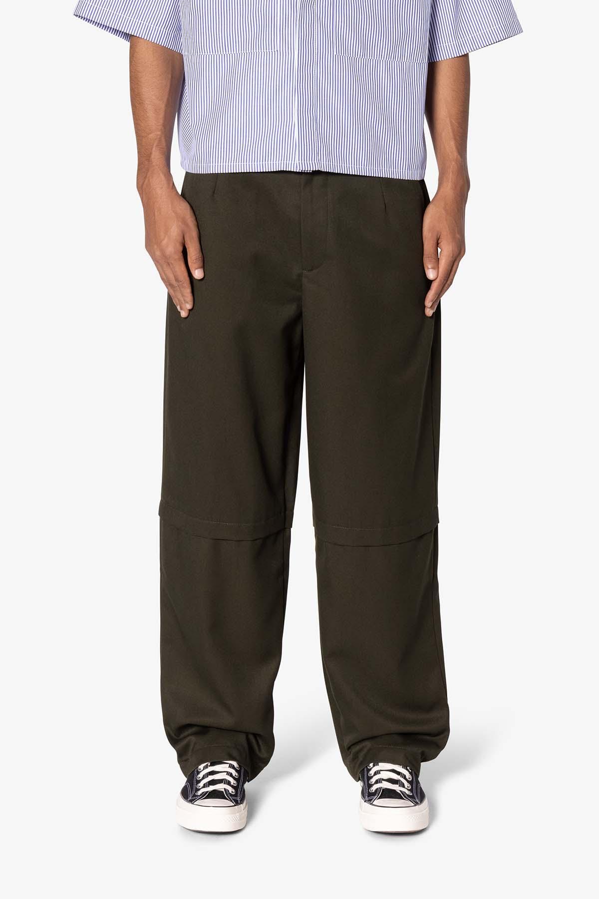 Brushed Twill Layered Pants - Olive Product Image