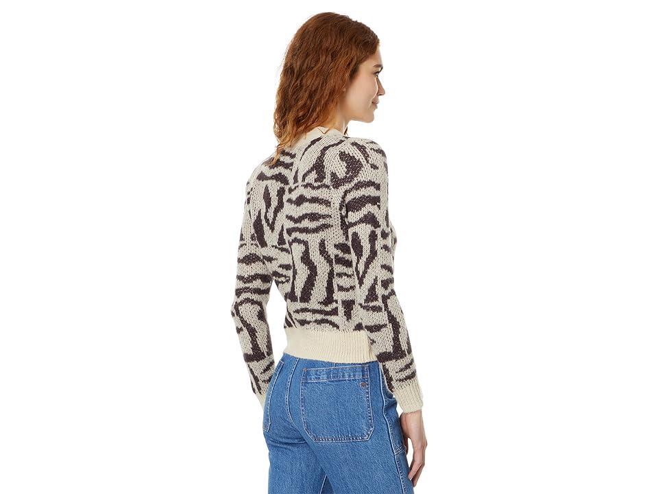 Madewell V-Neck Cardigan in Abstract Animal (Heather Stout) Women's Clothing Product Image