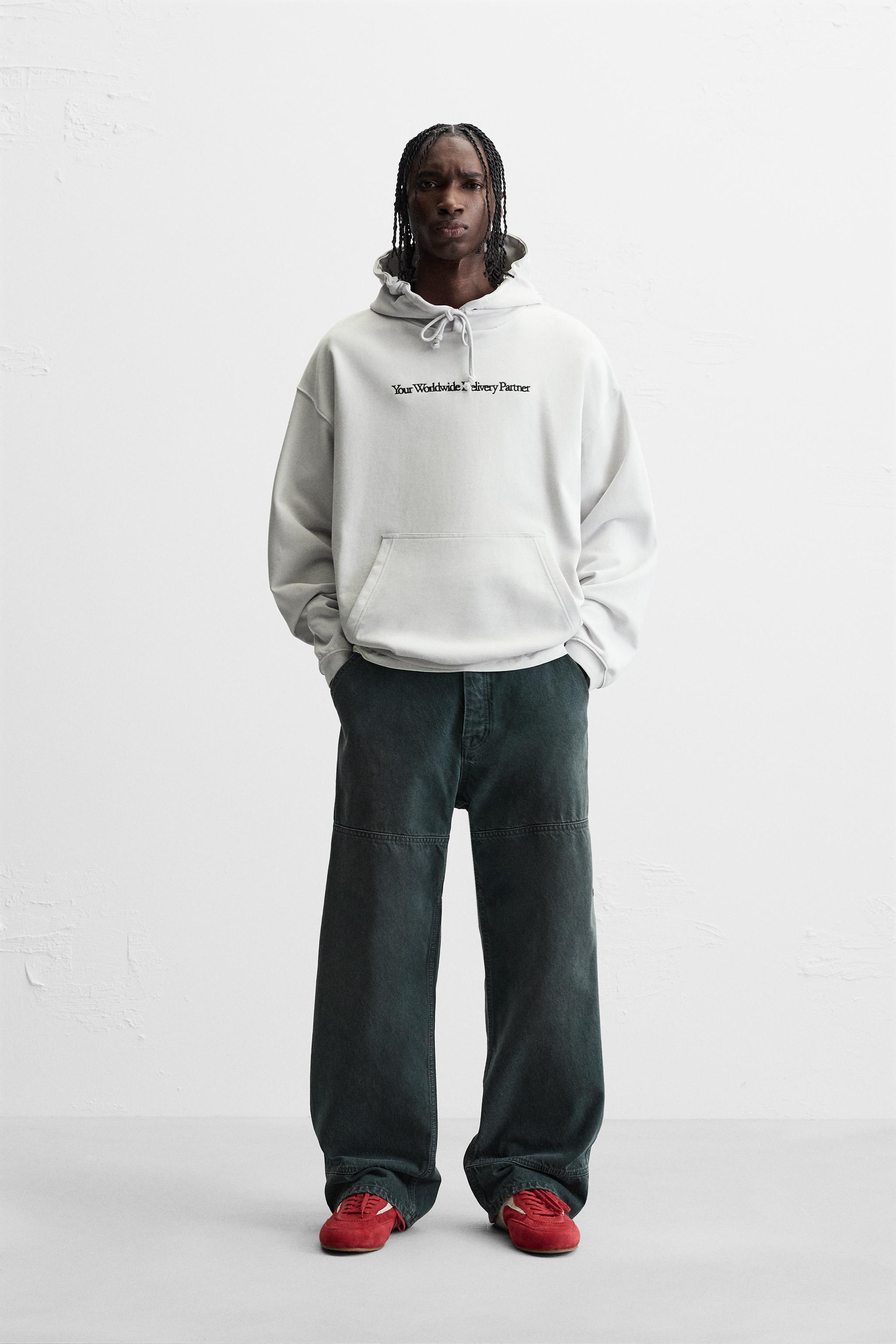 EMBROIDERED TEXT SWEATSHIRT Product Image