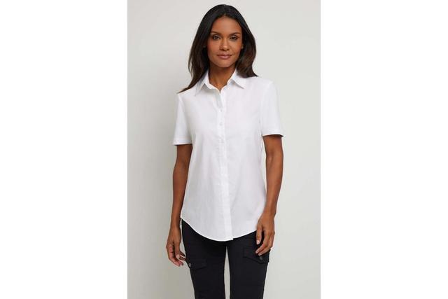 Anatomie Womens Helia Knit Poplin Short Sleeve Product Image