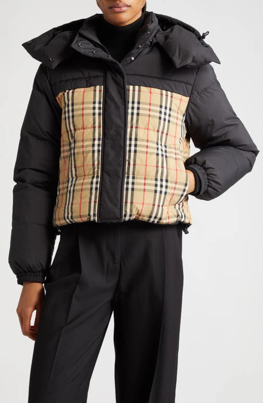 BURBERRY Lydden Reversible Puffer Jacket In Beige Product Image