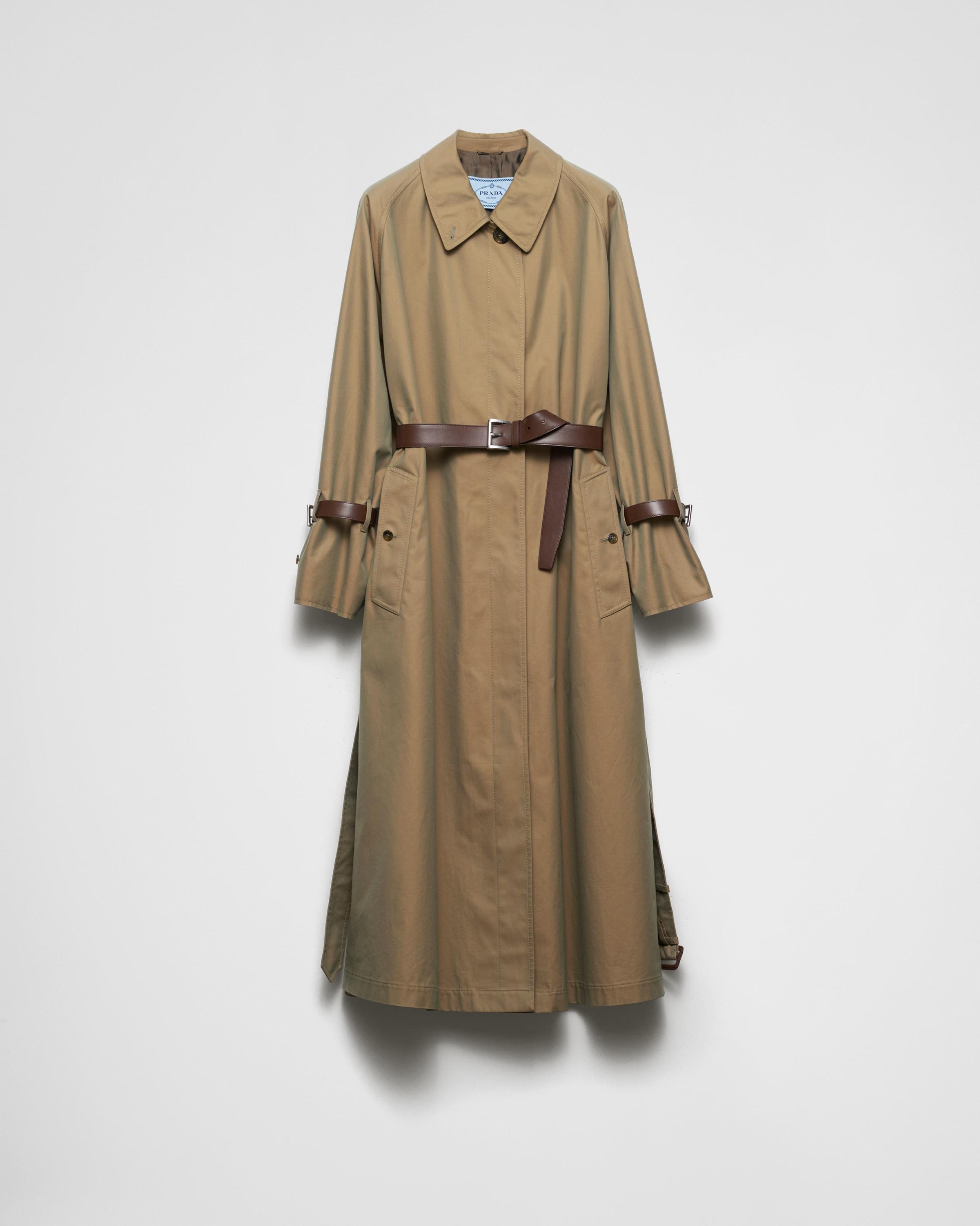 Single-breasted cotton twill trench coat Product Image