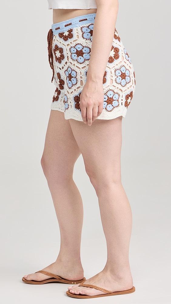 MINKPINK Dawn Flower Crochet Shorts | Shopbop Product Image