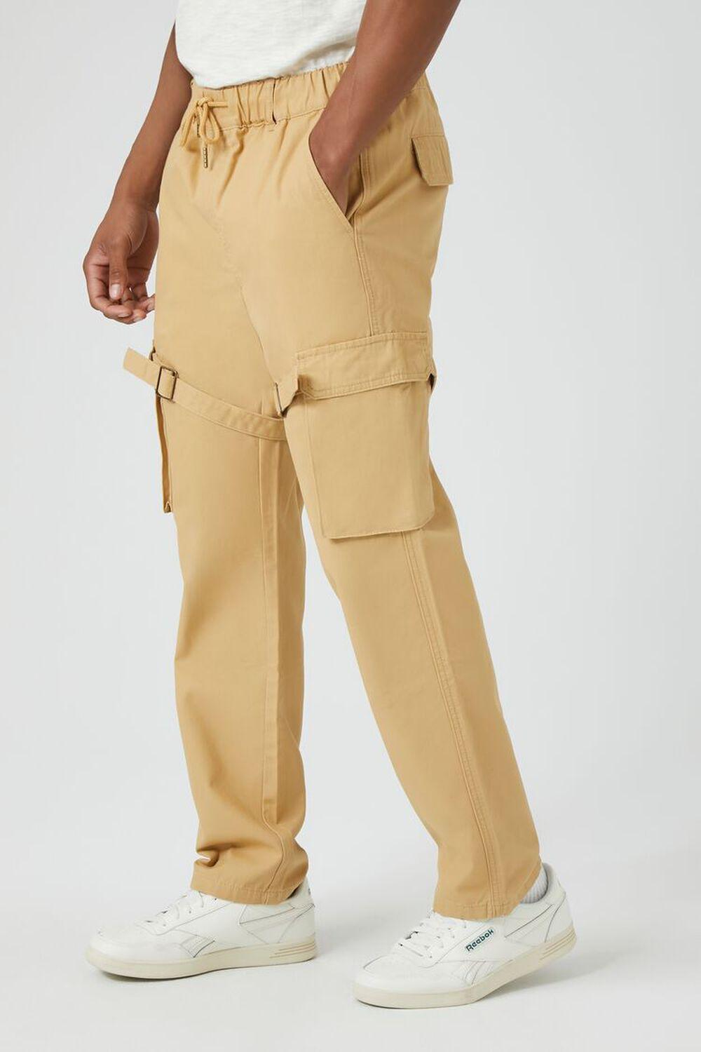 Twill Drawstring Utility Strap Pants | Forever 21 Product Image