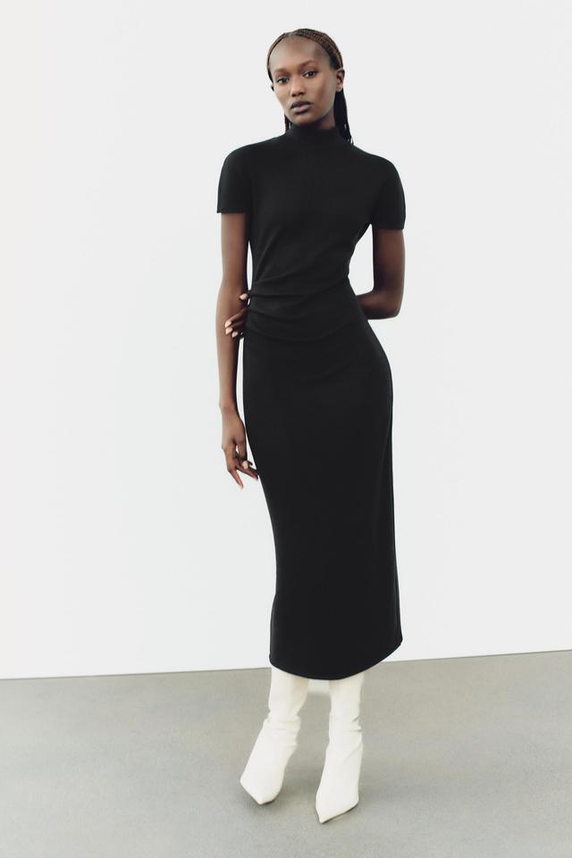 STRETCH KNIT MIDI DRESS Product Image