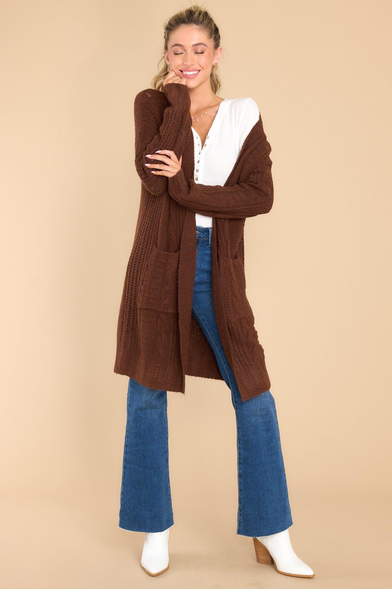 By The Fireplace Brown Cardigan Product Image