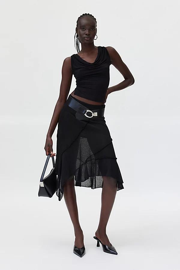 Silence + Noise Ash Asymmetric Knit Midi Skirt Womens at Urban Outfitters Product Image