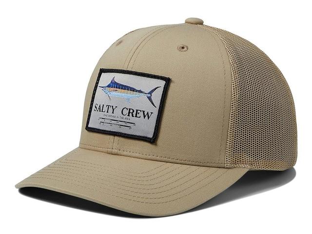 Mens Salty Crew Khaki Marlin Mount Retro Trucker Snapback Hat Product Image