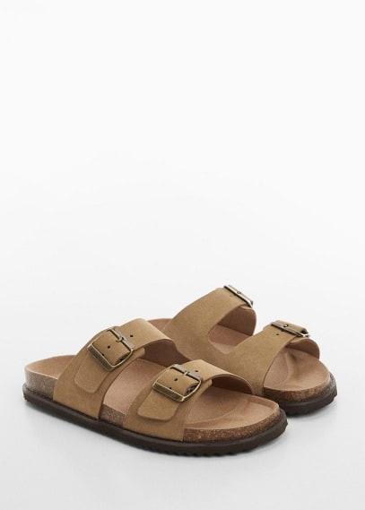 MANGO MAN - Split leather sandals with buckle sandMen Product Image