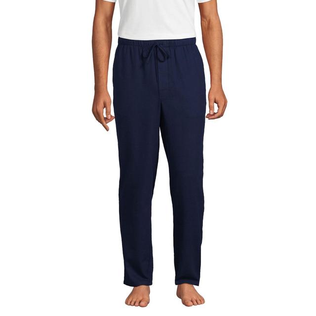 Mens Lands End Flannel Pajama Sleep Pants Deep Blue Product Image