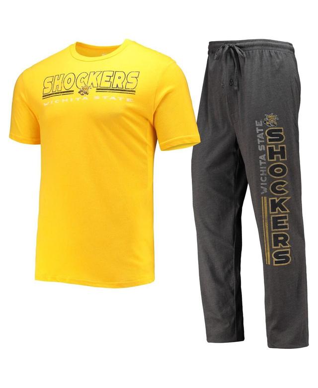 Mens Concepts Sport Heathered Charcoal Wichita State Shockers Meter T-shirt and Pants Sleep Set - Heathered Charcoal Product Image