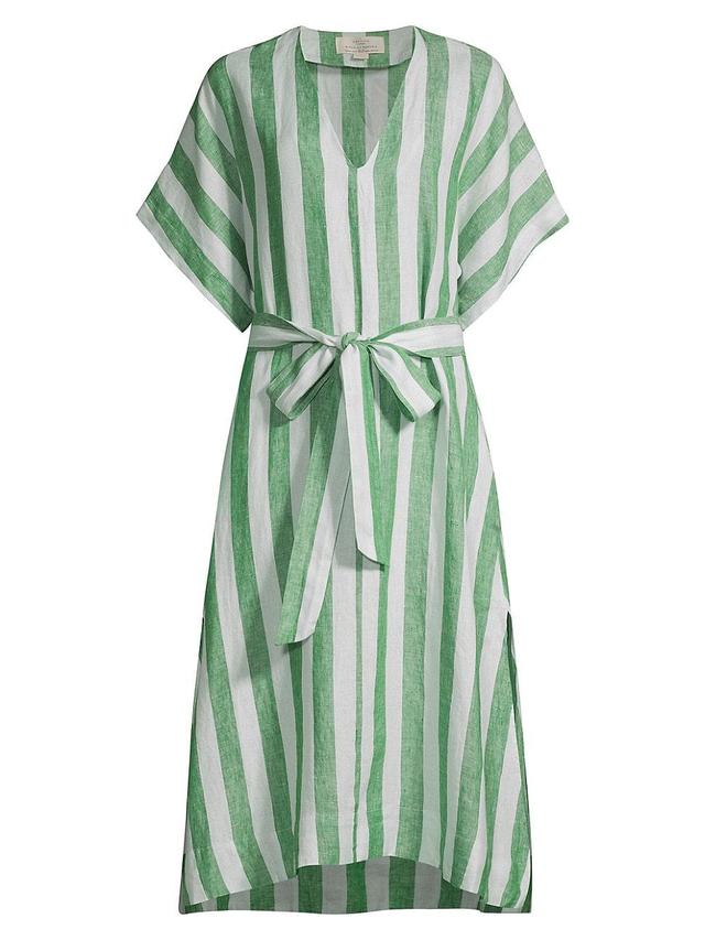 Womens Hannah Striped Linen Midi-Dress Product Image