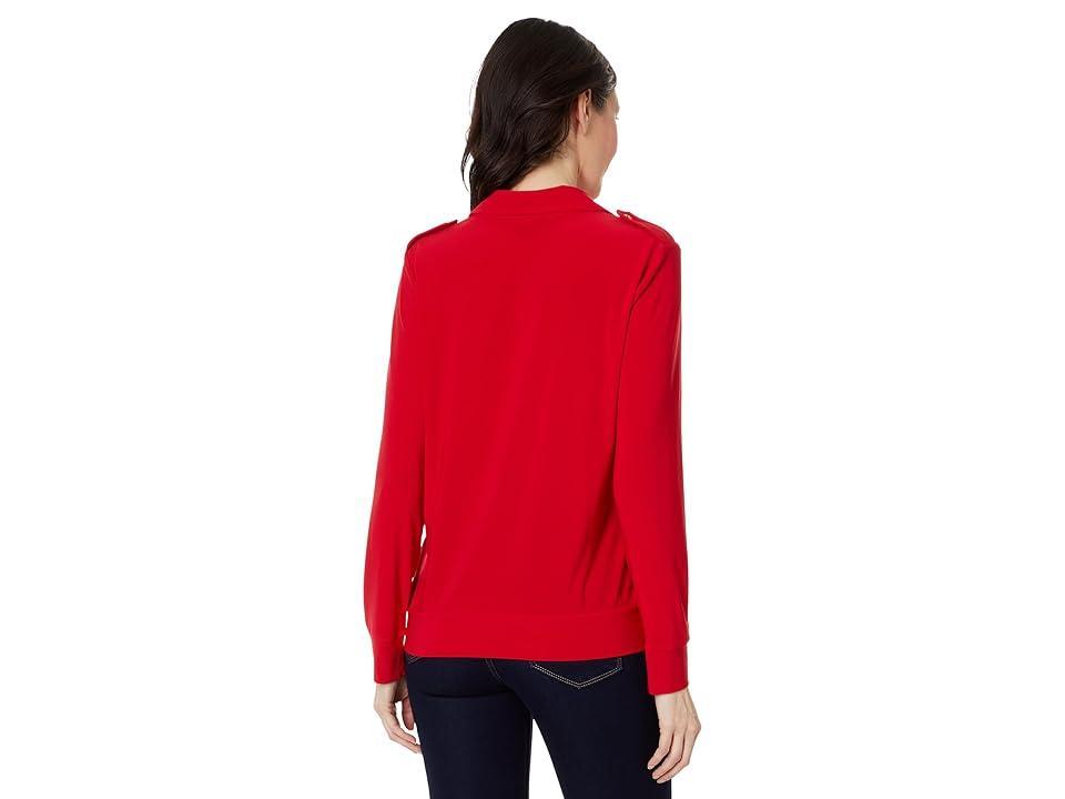 Tommy Hilfiger Long Sleeve Utility Top (Scarlet) Women's Sweatshirt Product Image