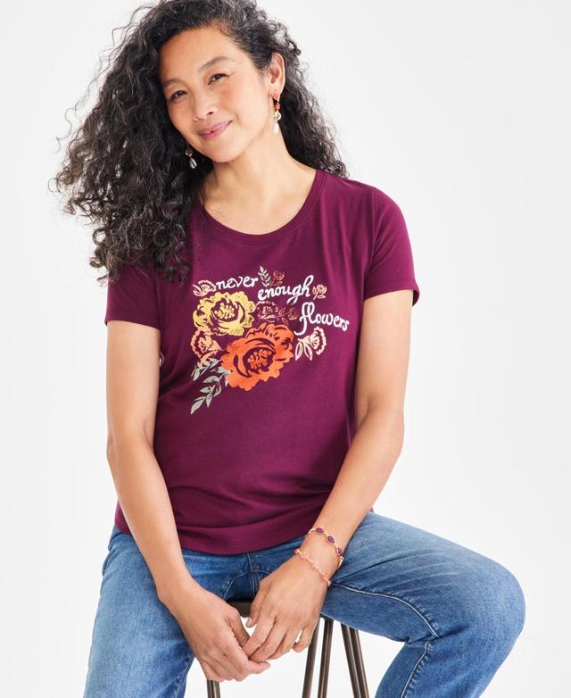 Style & Co Womens Graphic Crewneck Short-Sleeve Tee, Created for Macys Product Image