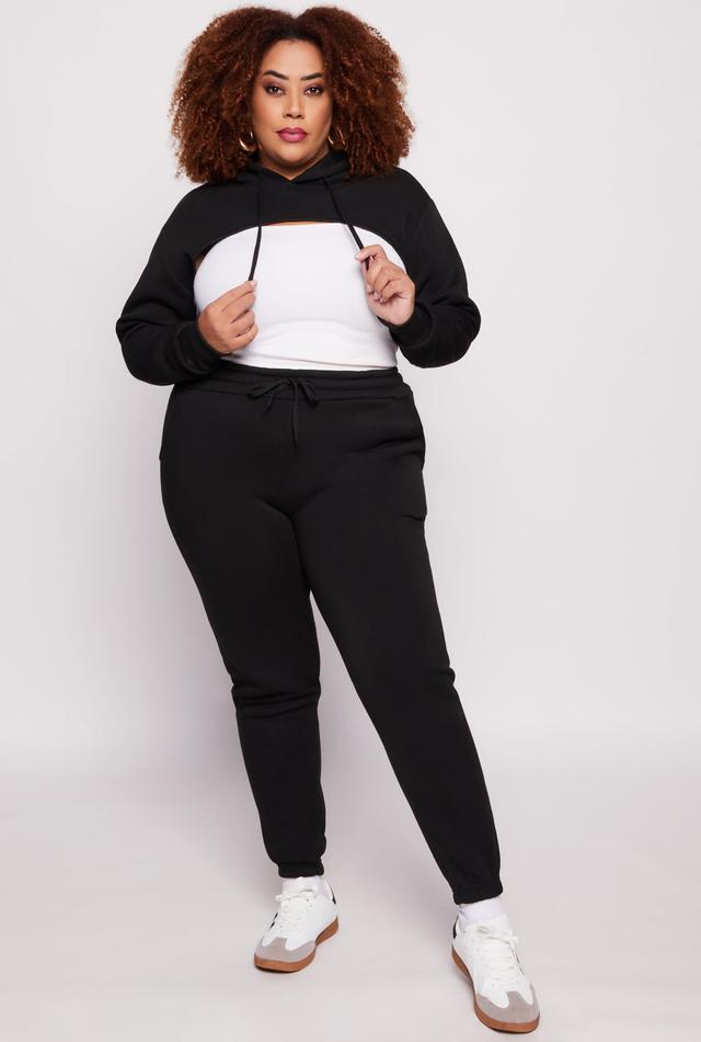 Womens Plus Size Fleece High Waist Sweatpants Product Image