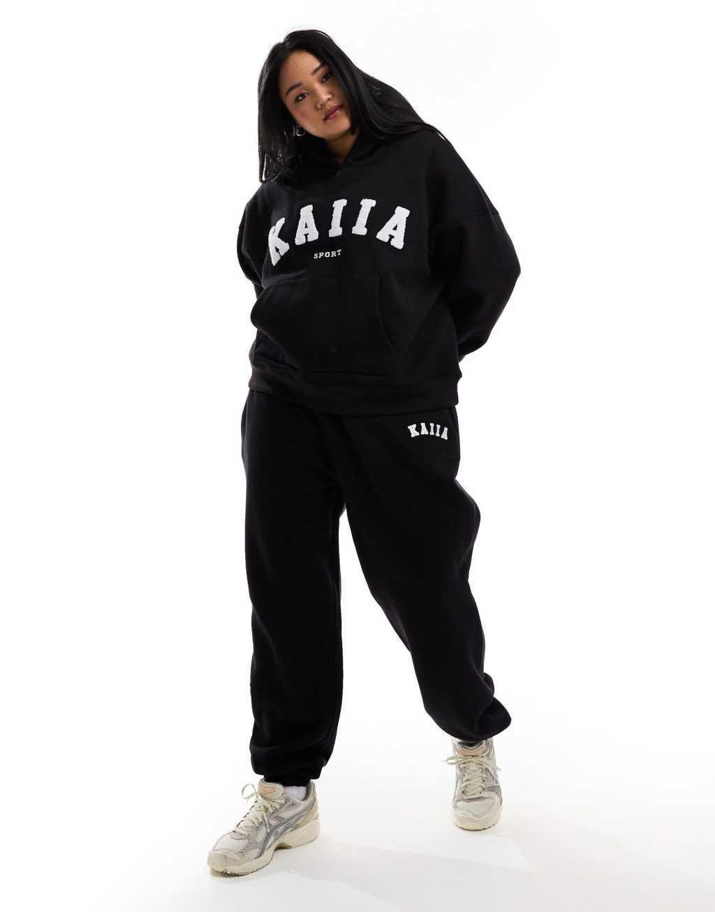 Kaiia Plus logo oversized hoodie in black - part of a set Product Image