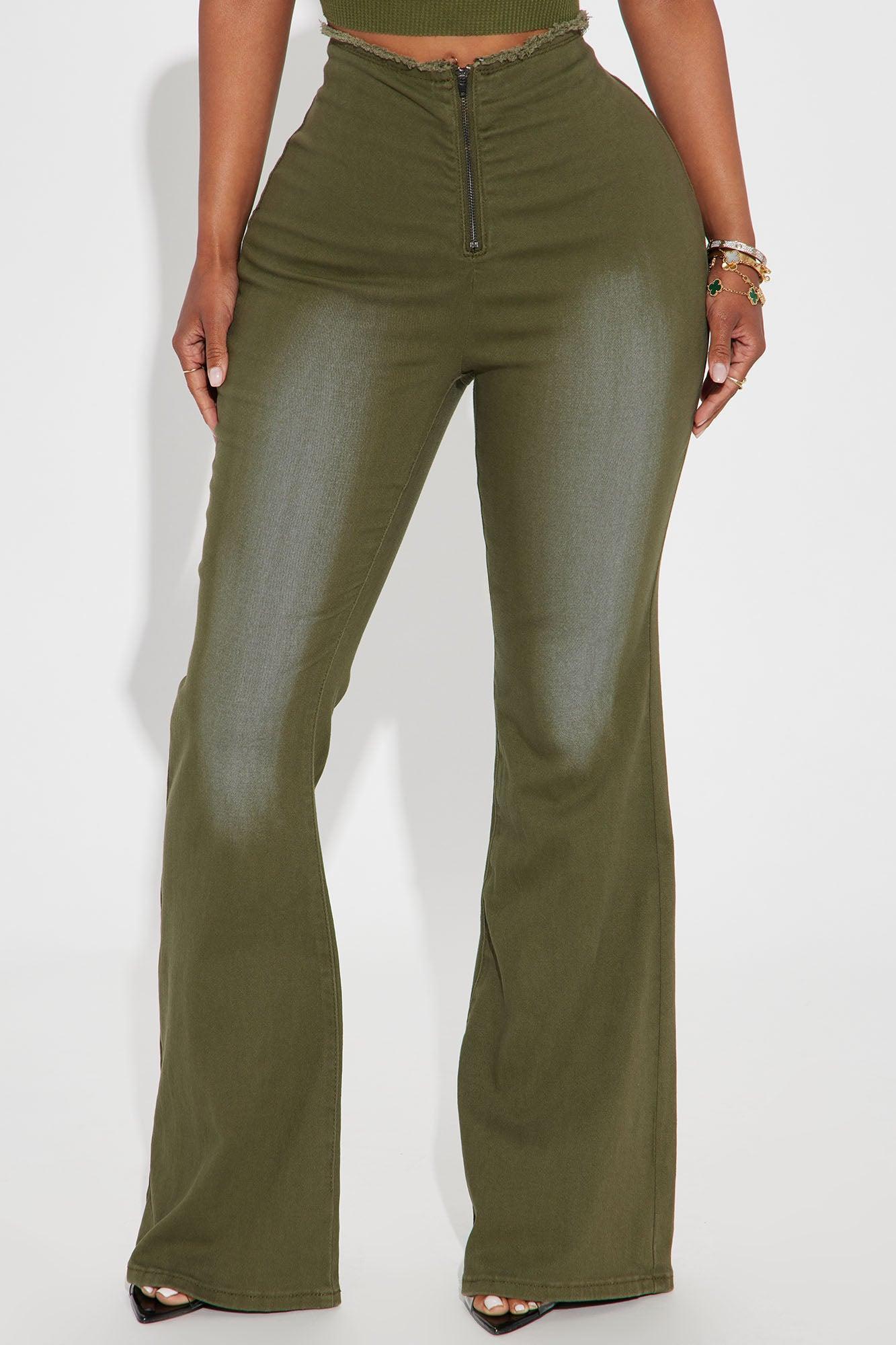 Chelsea V Waist Flare Pant - Olive Product Image