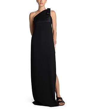 Womens Bow One-Shoulder Crepe Gown Product Image