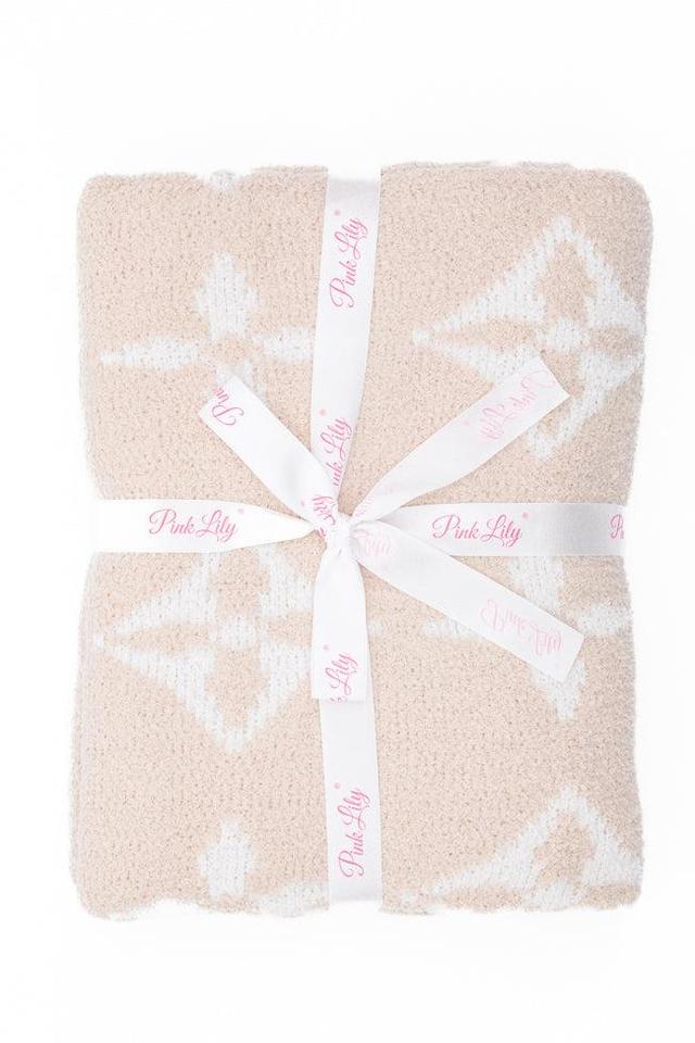 Make Me Believe Monogram Tan and Cream Blanket Product Image