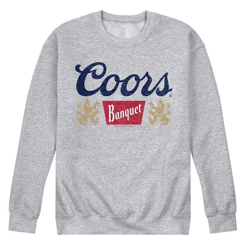 Mens Coors Banquet Logo Fleece Sweatshirt Grey Gray Product Image