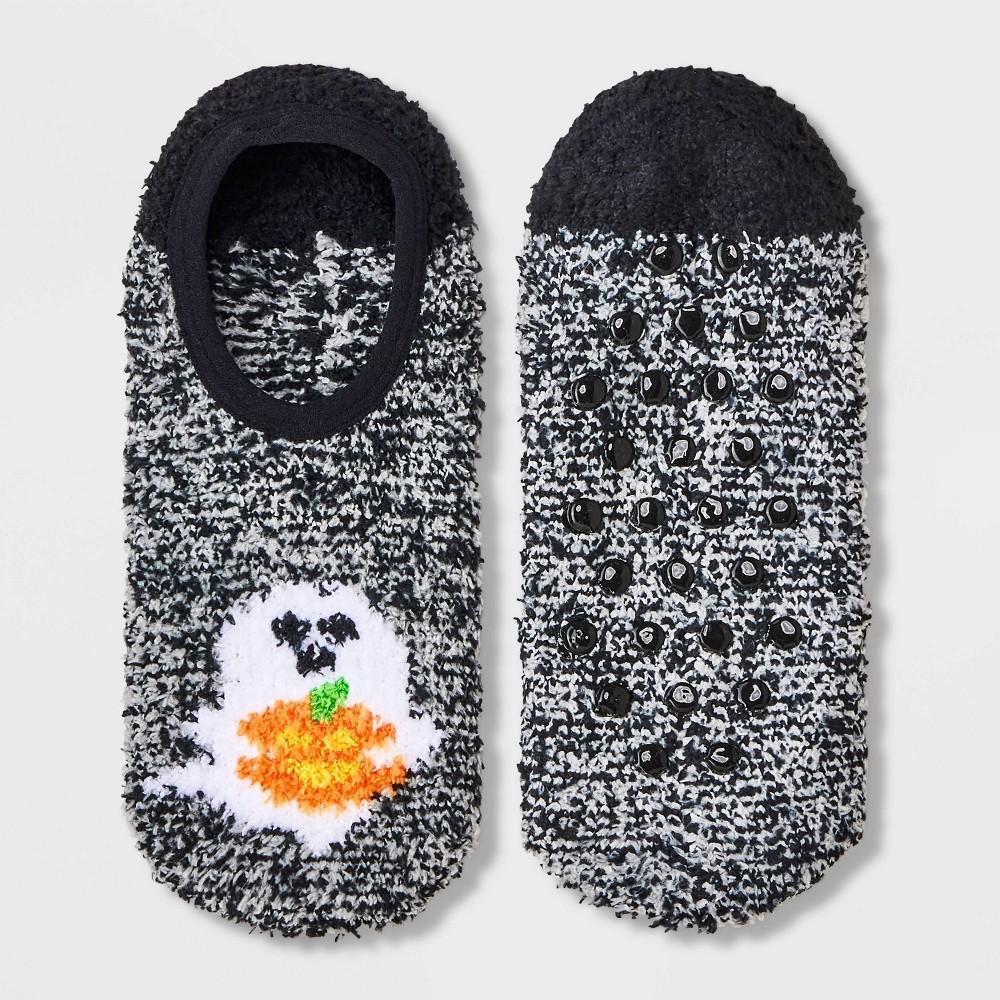 Womens Ghost Pumpkin Halloween Cozy Liner Socks with Grippers - Hyde & EEK! Boutique 4-10 Product Image