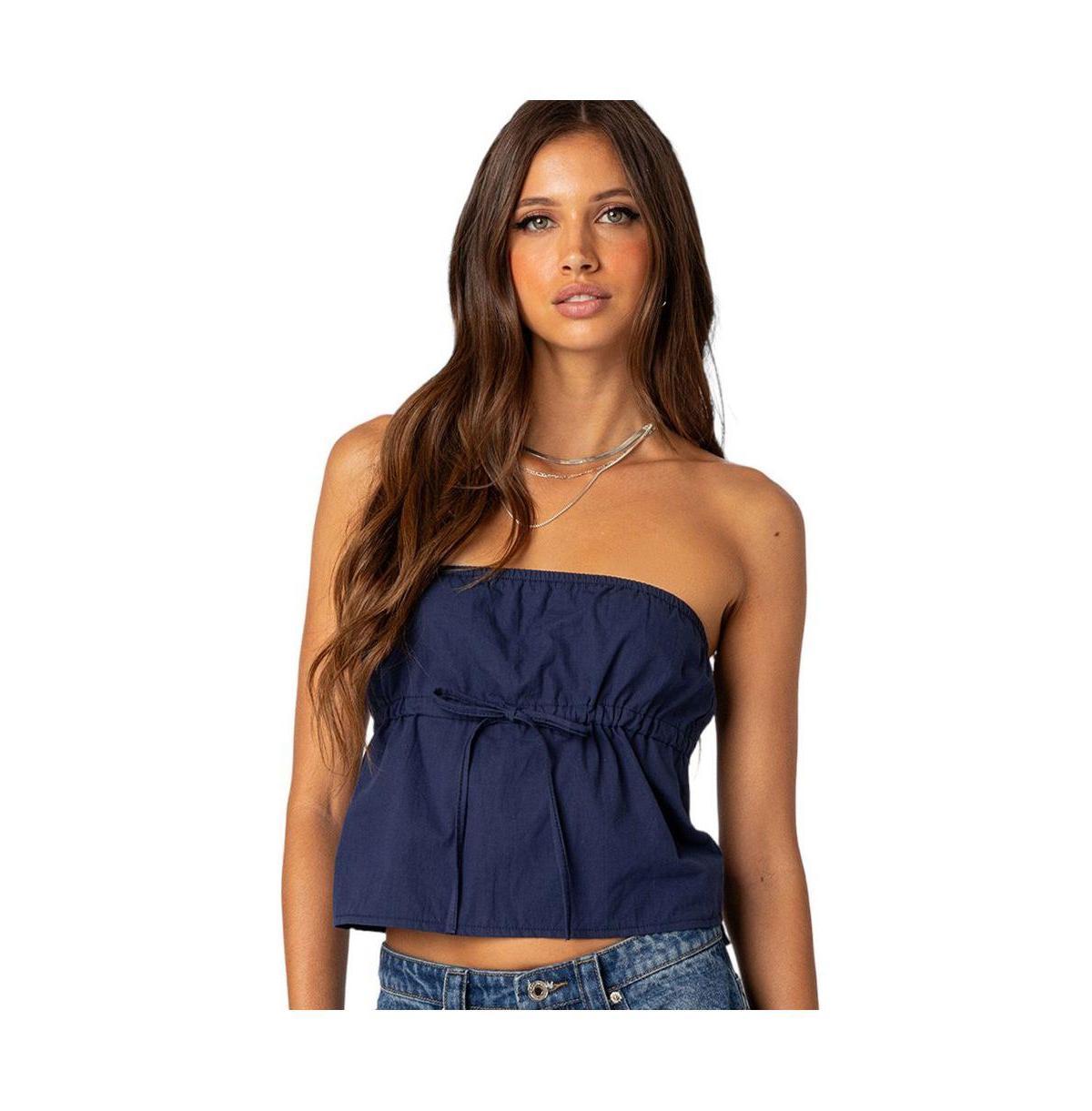 Womens Strapless Crop Top With Under Bust Strap Product Image