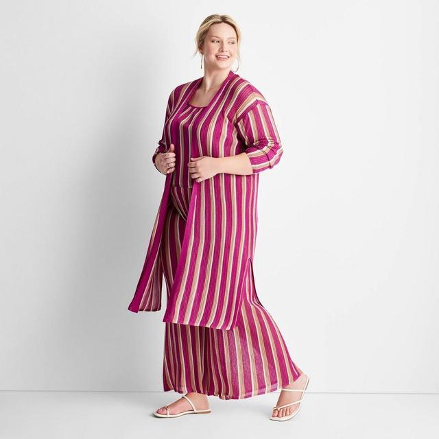 Womens Striped Open-Front Duster Cardigan - Future Collective with Jenny K. Lopez Product Image