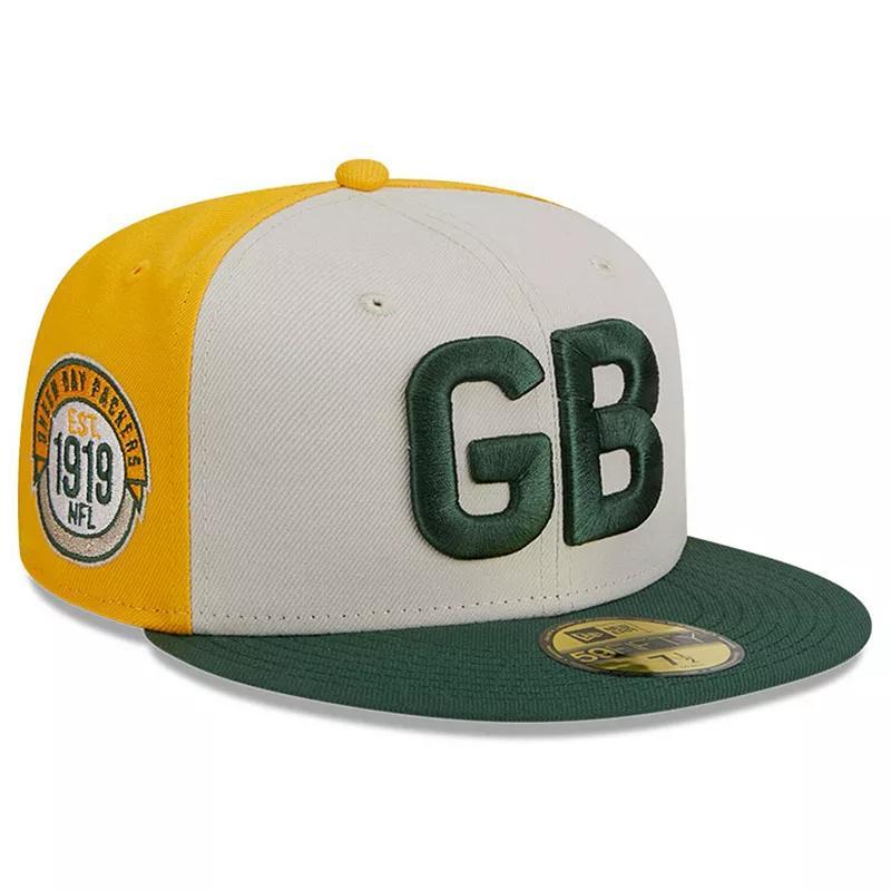 Mens New Era Cream/Green Green Bay Packers 2023 Sideline Historic 59FIFTY Fitted Hat Product Image