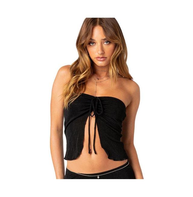 Womens Milan Gathered Split Front Tube Top Product Image