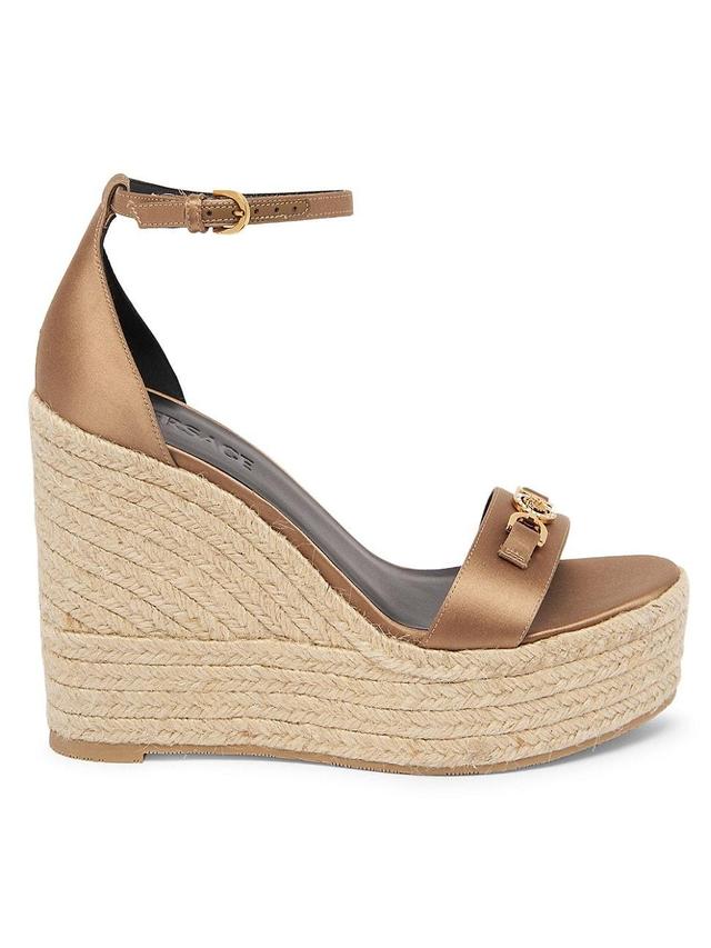 Womens 140MM Satin Espadrille Wedge Sandals Product Image