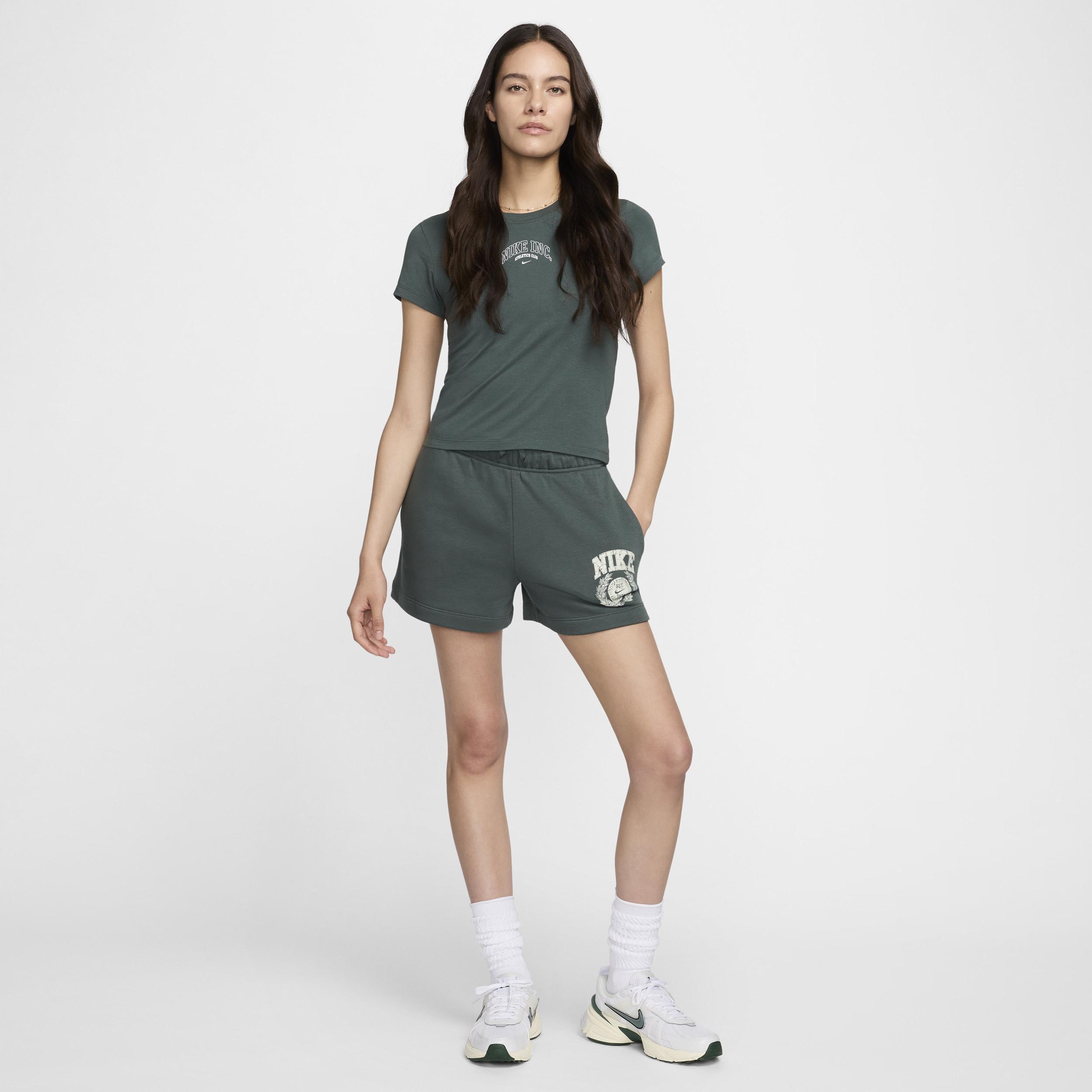 Womens Nike Sportswear Club Fleece Mid-Rise Graphic Shorts Product Image