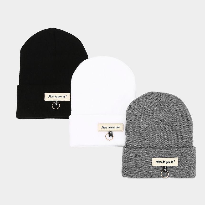 Lettering Applique Beanie Product Image