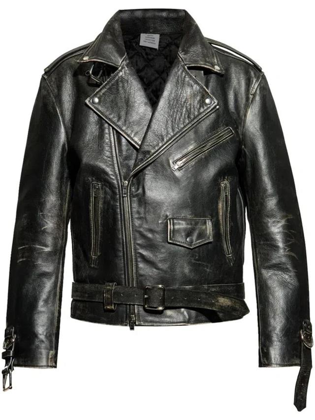 Burnished-leather Jacket In Black Product Image