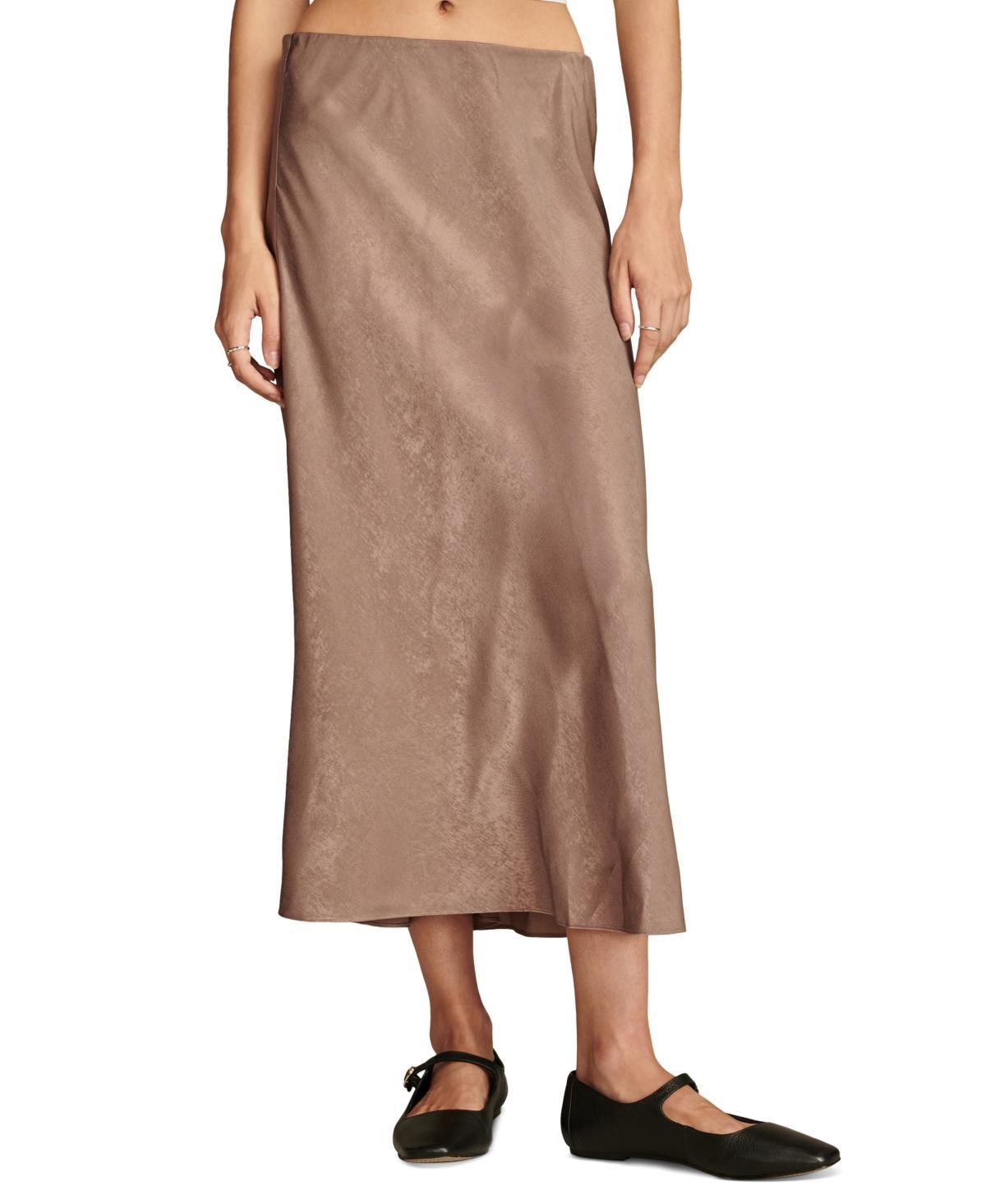 Lucky Brand Womens Satin Silky Midi Slip Skirt Product Image