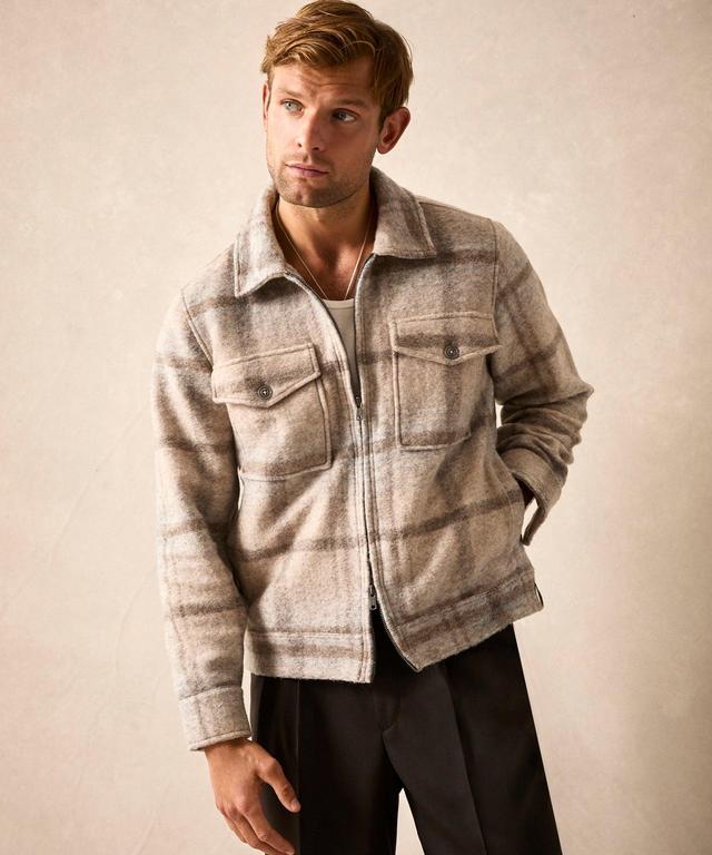 Brushed Plaid Full-Zip Jacket Product Image